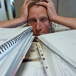 Man stressed out over tax filings